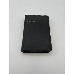 Vintage Holy Bible KJV Collins Clear-Type Press Black Leatherette Leather Cover